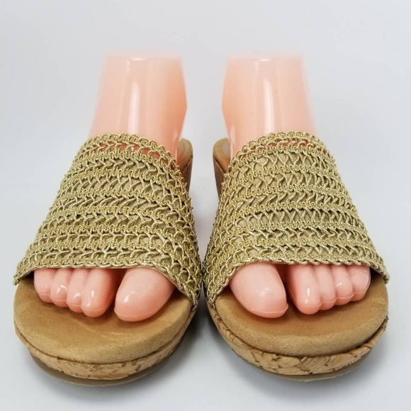 Karen Scott Womens Frankklyn Sandals Beige Cork Platform Heels Slip Ons 9 M - Picture 6 of 11